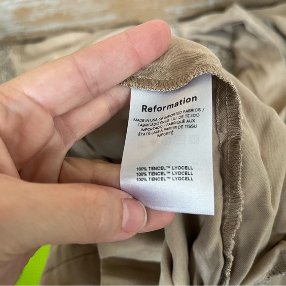 Reformation Mason Pants High Rise Career Streetwear Casual Khaki Womens 16 - Picture 4 of 8